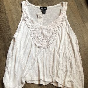 NWT White crochet float top